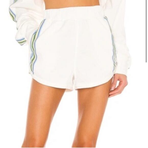 Free People Movement Grand Slam white striped athletic shorts size Small - Picture 1 of 13